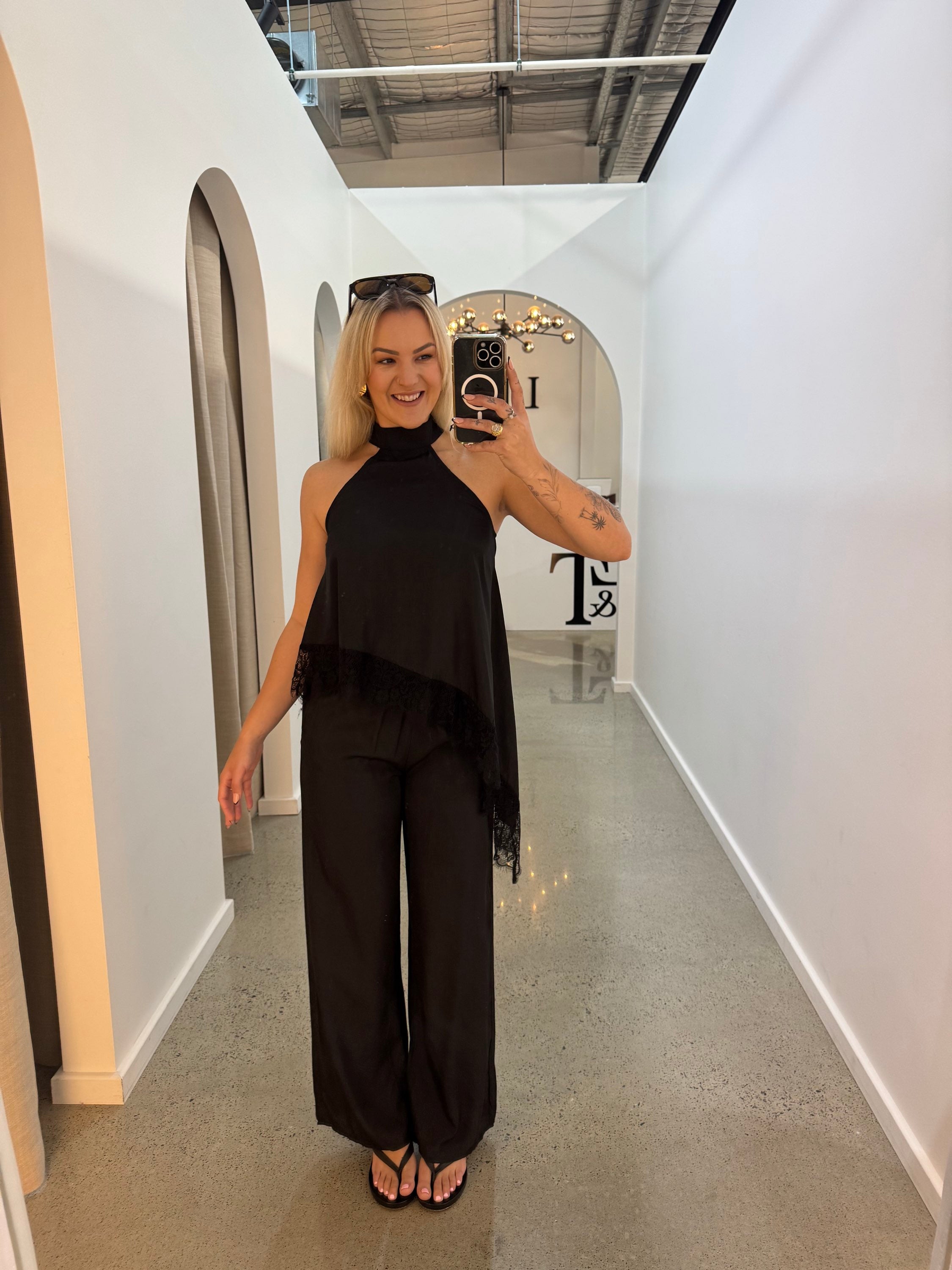 BY FRANKIE / BLACK CUPRO PANTS / 202613-1