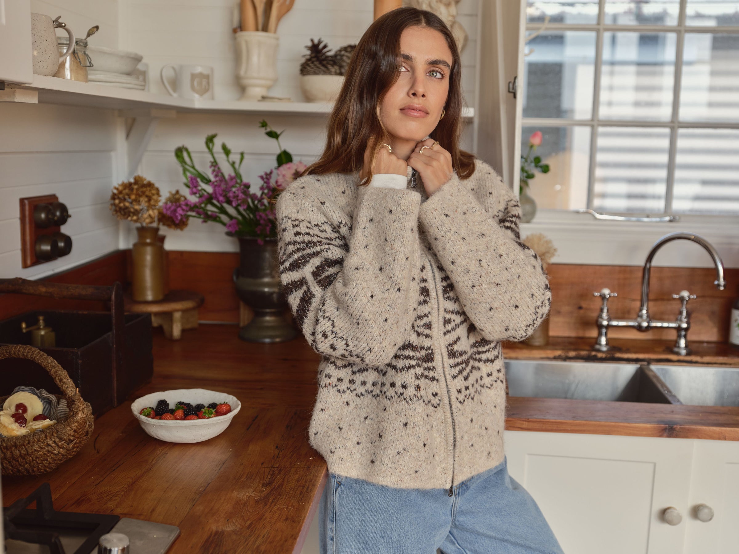 ALL ABOUT EVE / ZOE ZIP THRU CARDIGAN / 6477174.OAT