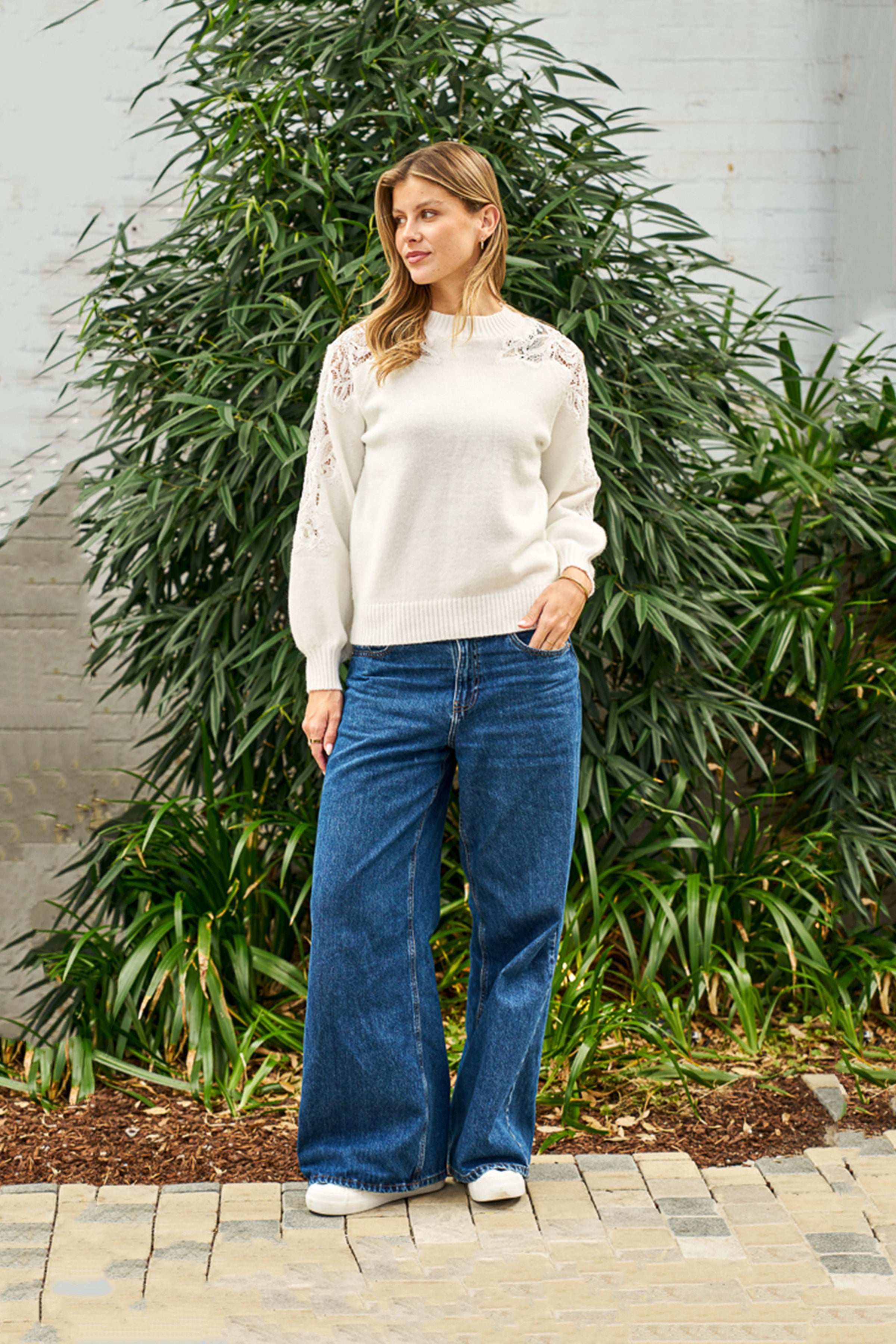 BOHO AUSTRALIA / REUBEN SWEATER / WHITE / BK26466006