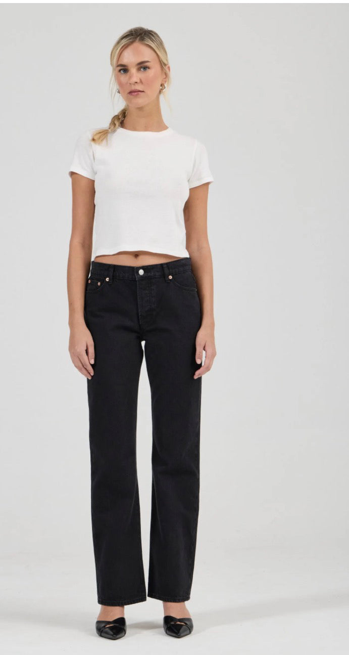 ROLLAS / MEG STRAIGHT VICE / MID RISE / BLACK / R62J34