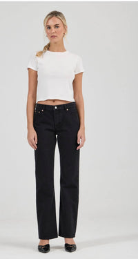 ROLLAS / MEG STRAIGHT VICE / MID RISE / BLACK / R62J34