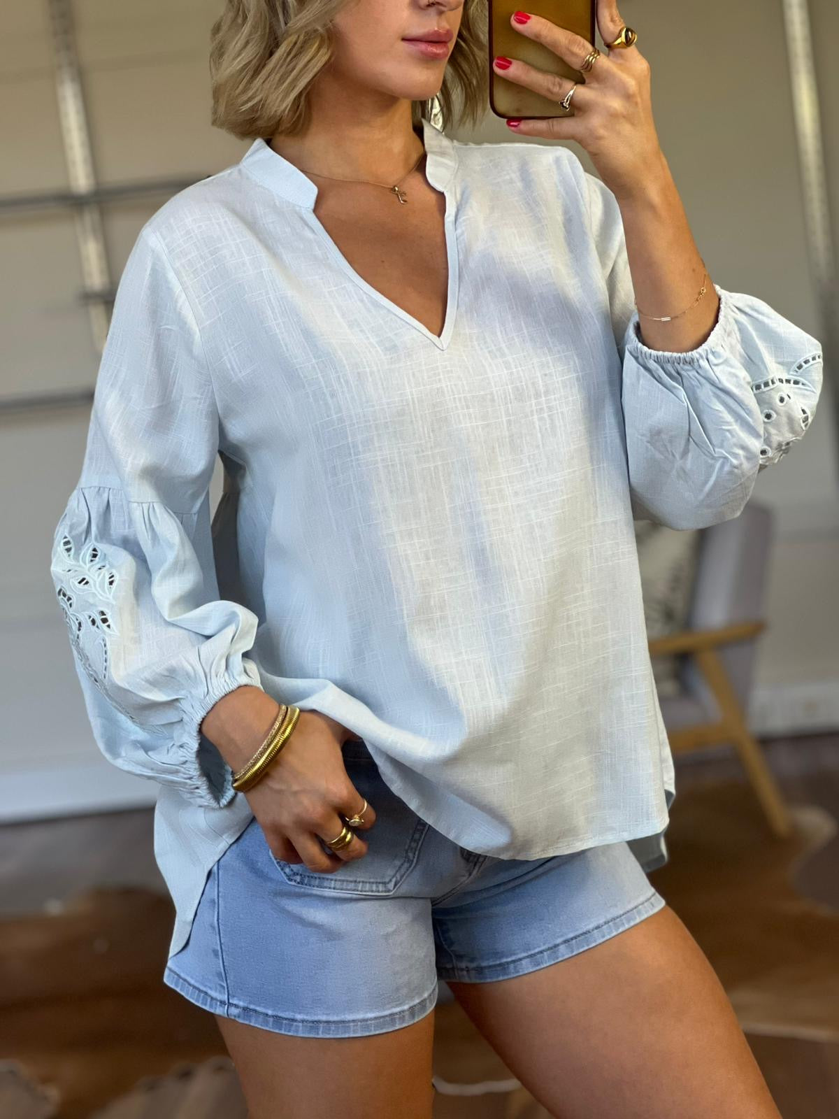 WHITE CLOSET / LAZER CUT ANNABEL TOP / TF11537