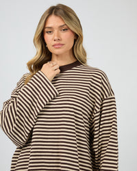 ALL ABOUT EVE / PALOMA LS STRIPE TEE / BROWN / 6479081