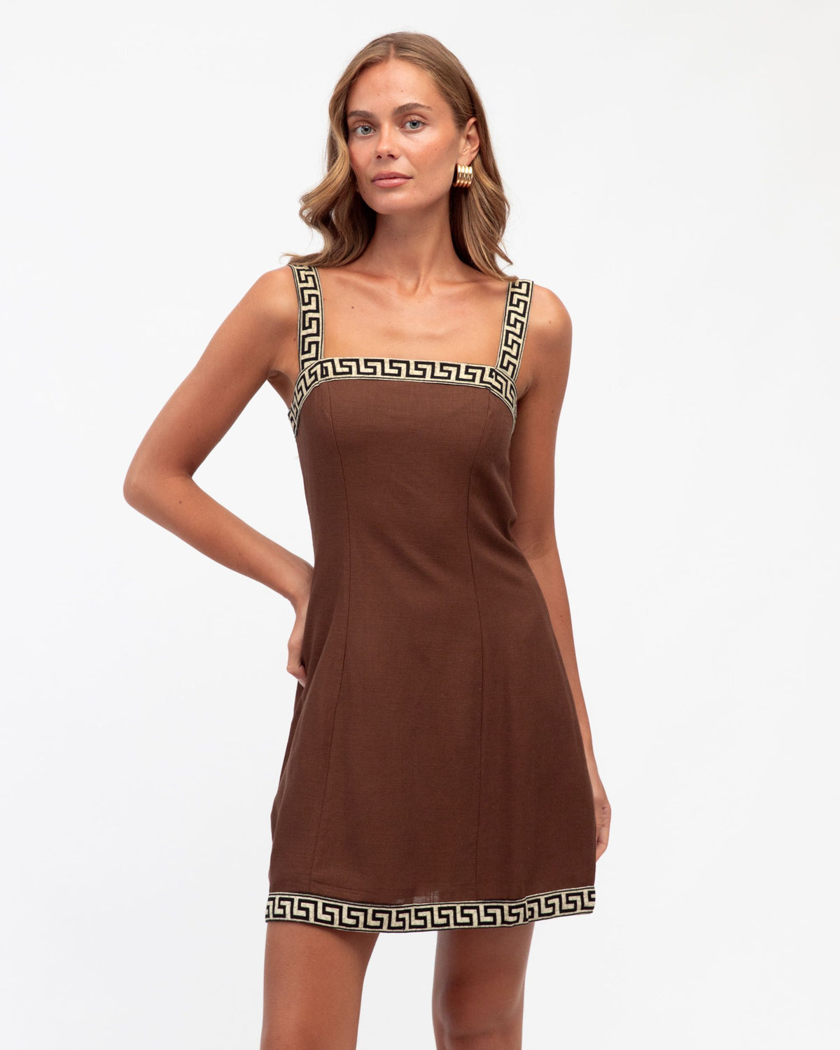 WHITE CLOSET / ATHENA MAXI DRESS / CHOCOLATE/ TFE11282-1