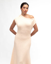 WHITE CLOSET / BOUNCE KNIT DRESS / NATURAL / TF11011