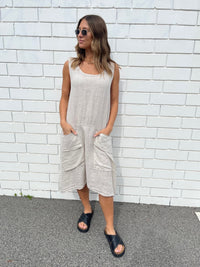WAF ITALIAN LINEN DRESS / OATMEAL