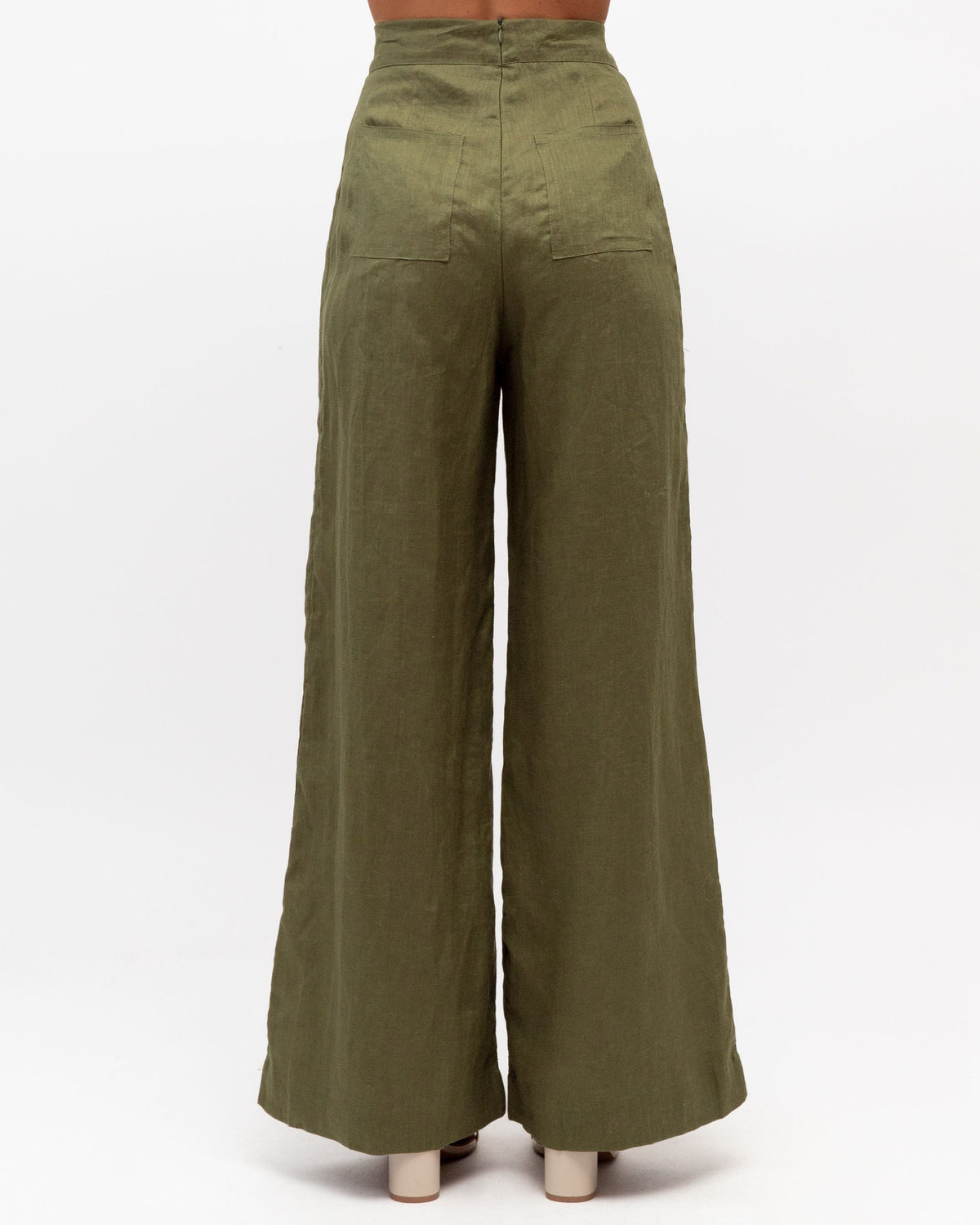 WHITE CLOSET / FLIP LINEN PANTS KAHKI TGL7581-58