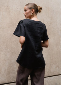 WHITE CLOSET / DELIGHT LINEN TOP / BLACK
