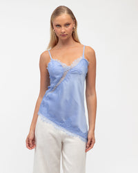 WHITE CLOSET / ASYM LACE TOP / BLUE / TF11401