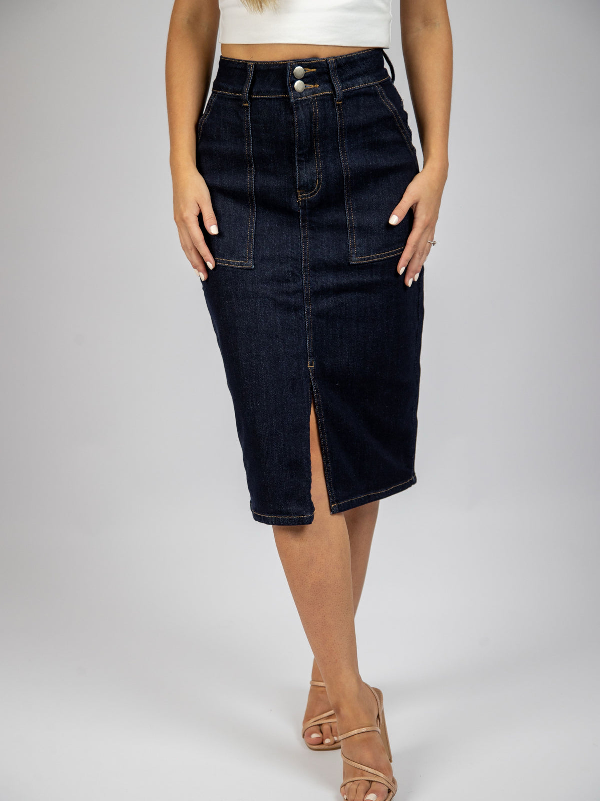 COUNTRY DENIM / STRAIGHT UP DENIM SKIRT / INDIGO / CGK1611