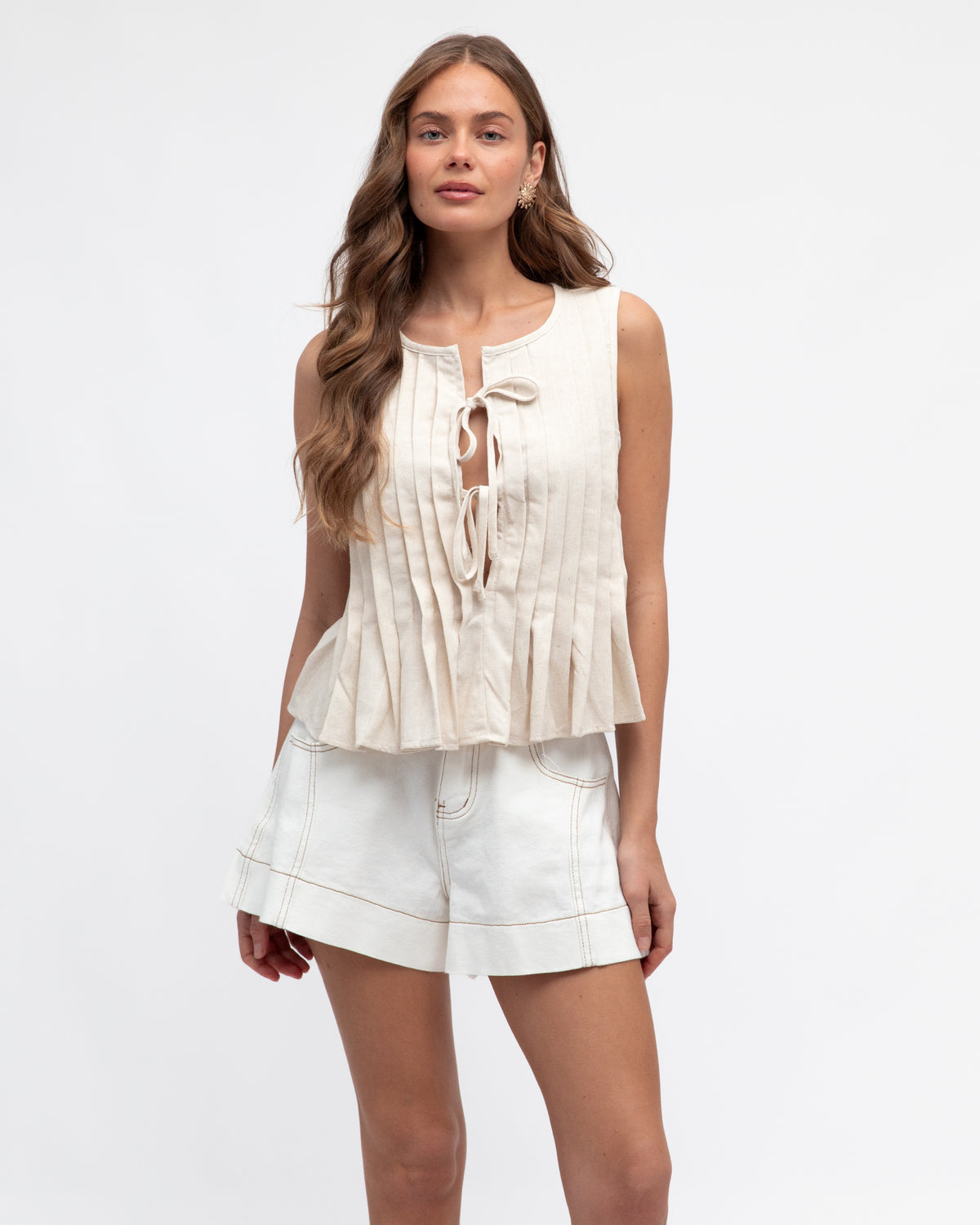PAPER HEART / PLEAT TO PERFECTION TOP / OATMEAL / PH11919
