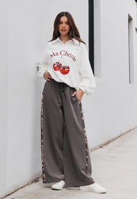 LABEL OF LOVE / CONTRAST TRACK PANT / CHARCOAL / LOL70428