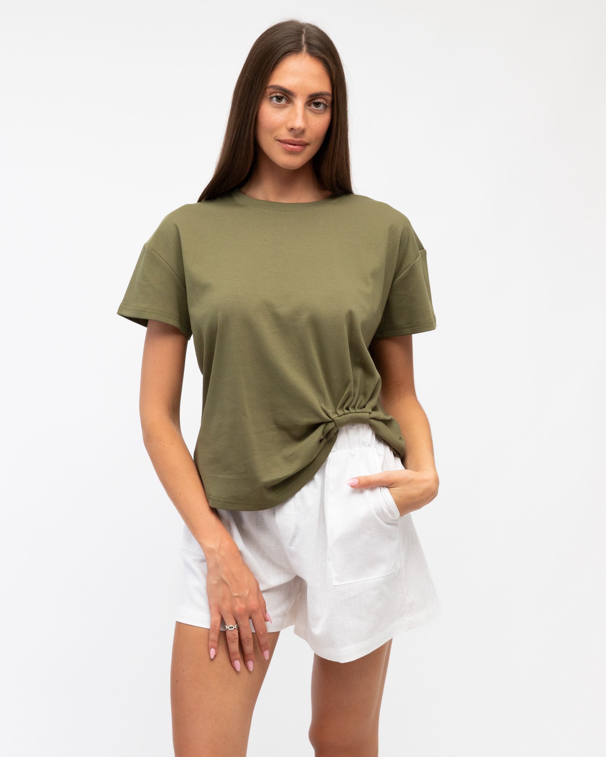 LABEL OF LOVE / EASY TUCK TEE / KAHKI  / LOL70453