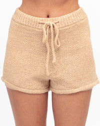LOUNGING IT KNIT SHORTS - LATTE