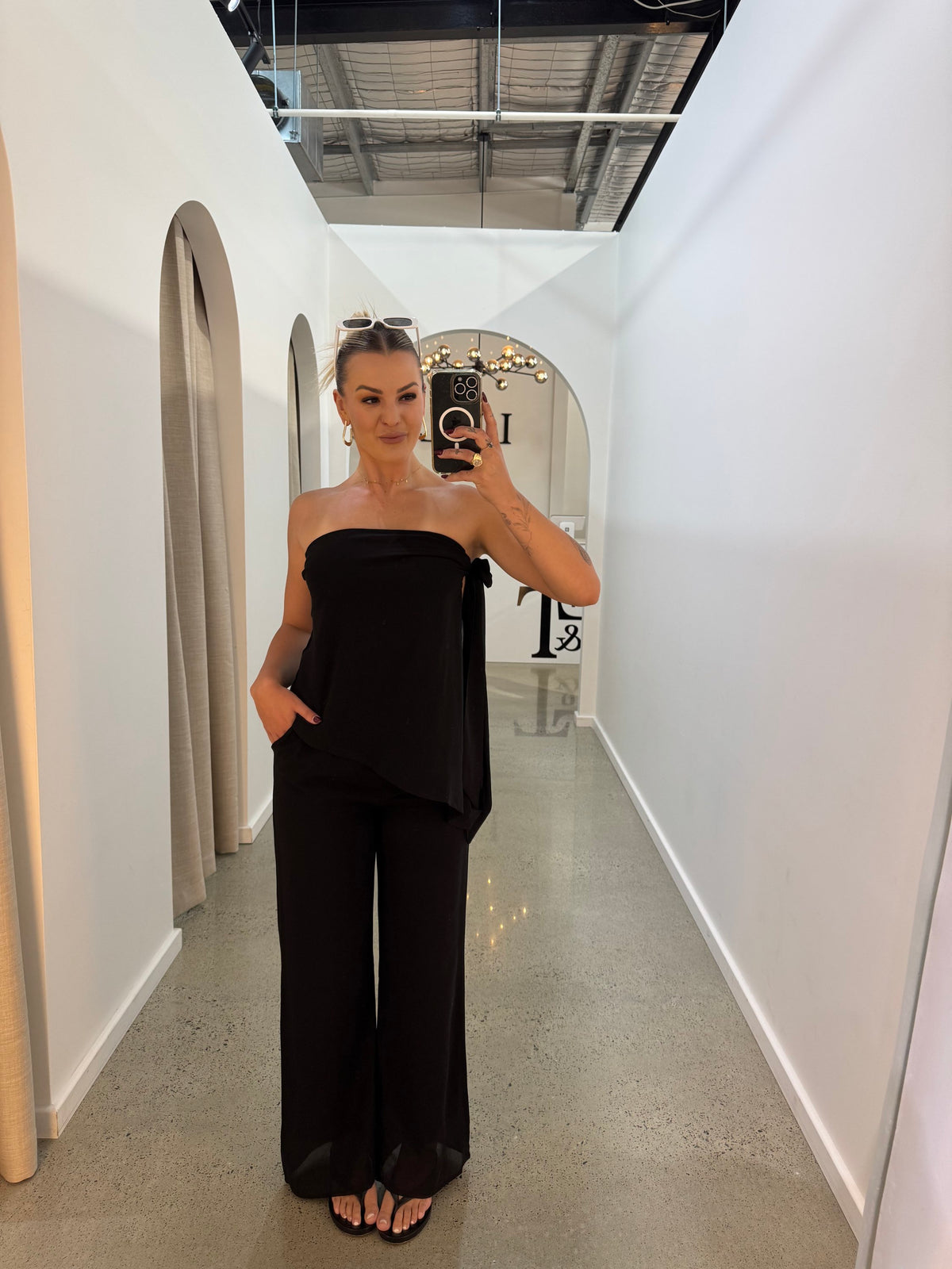 BY FRAKIE / BLACK SHEER PANT / 598-1