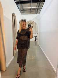 BY FRANKIE / SEQUINS KNIT SKIRT / BLACK  / 163-3