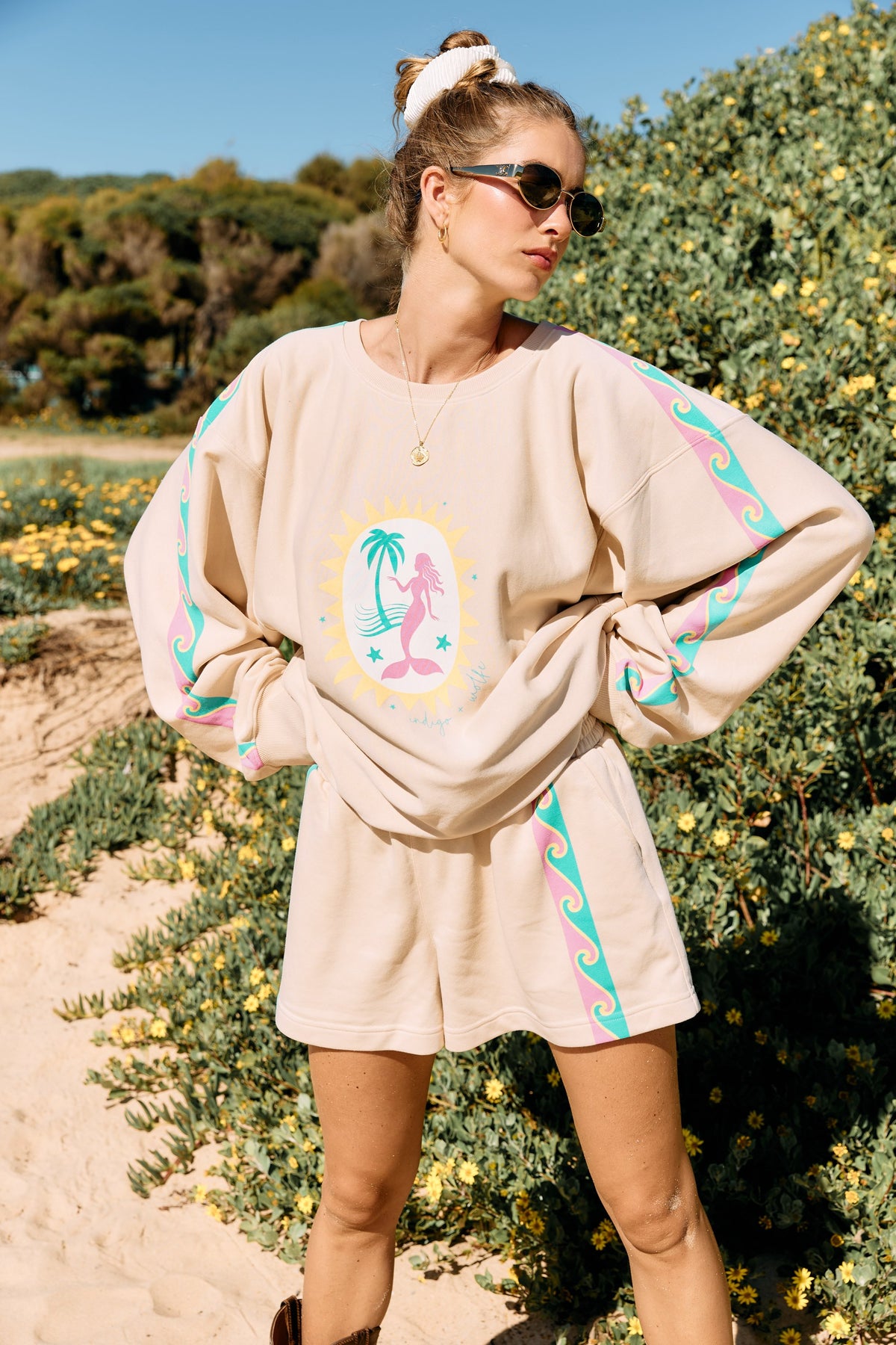 INDIGO & WOLFE / PASTEL MERMAID SHORTS