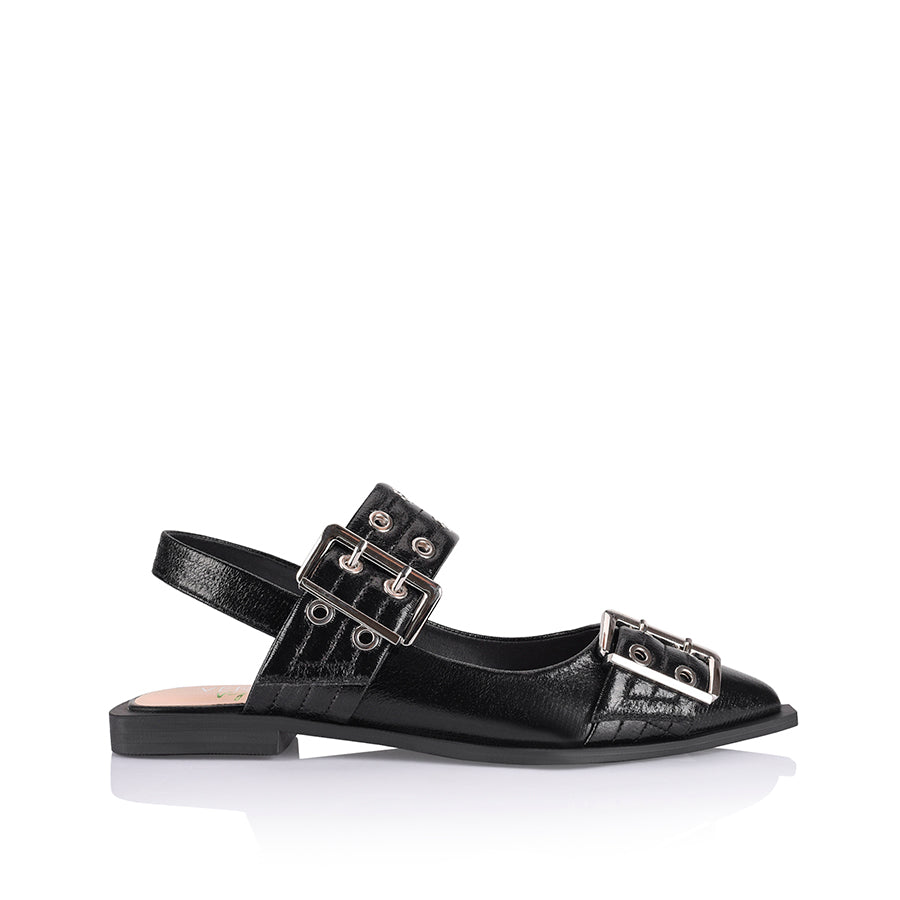 VERALI / CLEA SLINGBACK CRINKLE BLACK