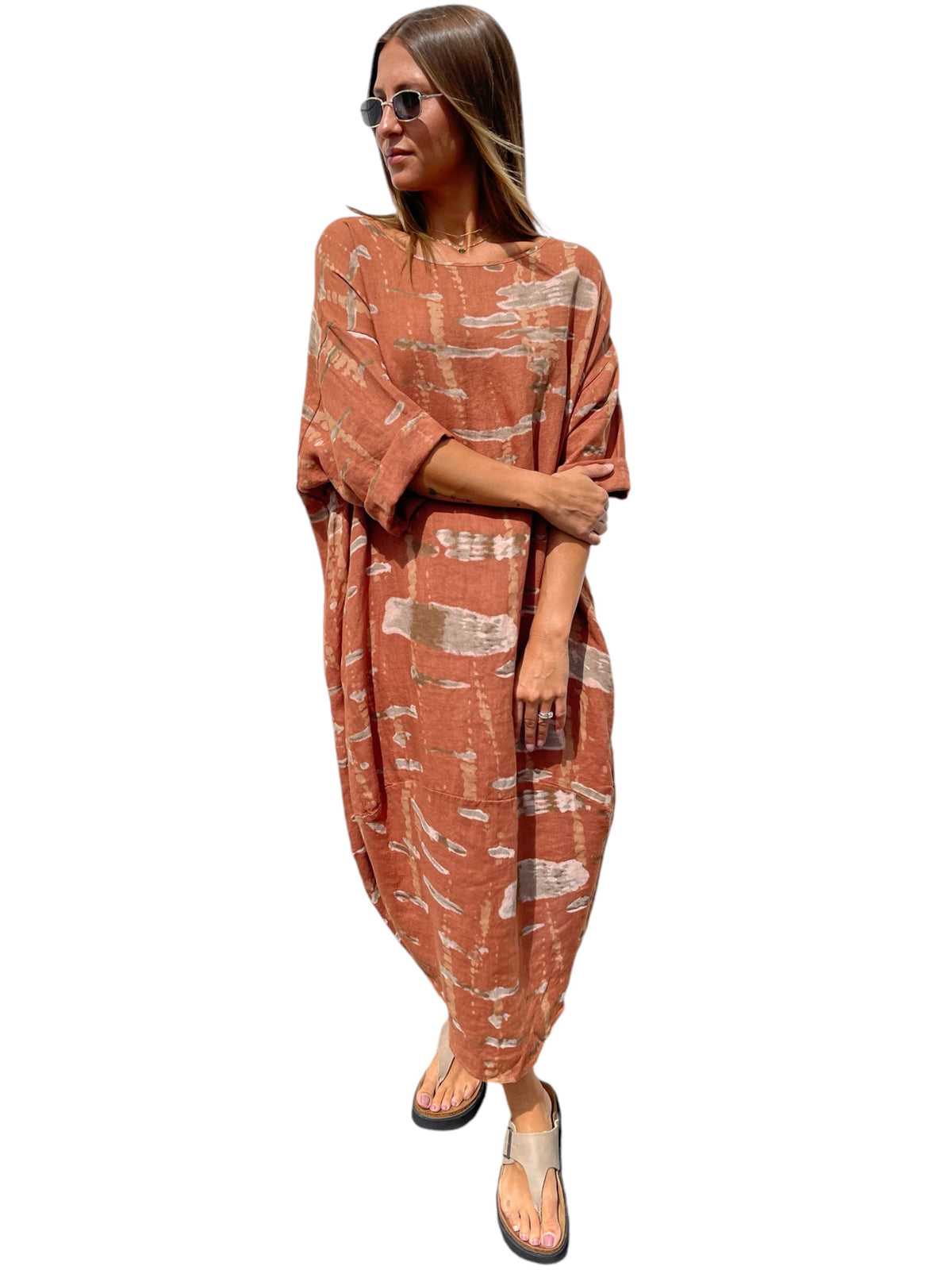 ITALIAN LINEN / TULIP DRESS / SIENNA