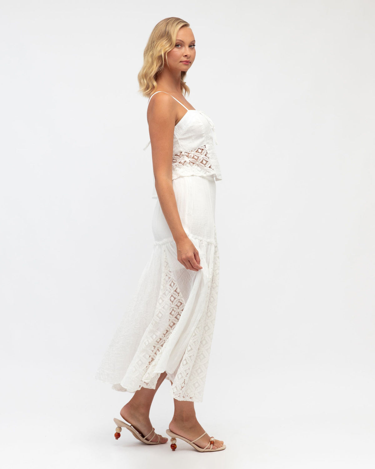 PAPER HEART / INDIANNA WHITE LACE INSERT TOP / PH13201