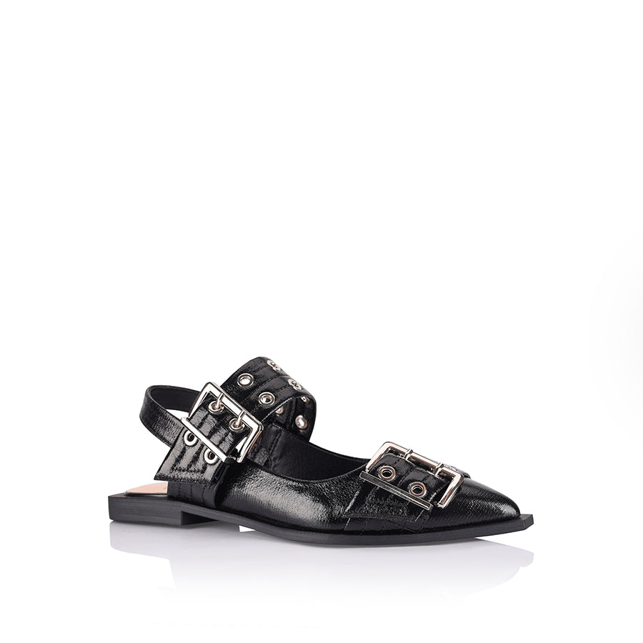 VERALI / CLEA SLINGBACK CRINKLE BLACK
