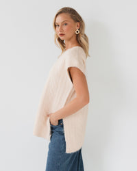 WHITE CLOSET / LIXUE KNIT TOP / CREAM / TF11622