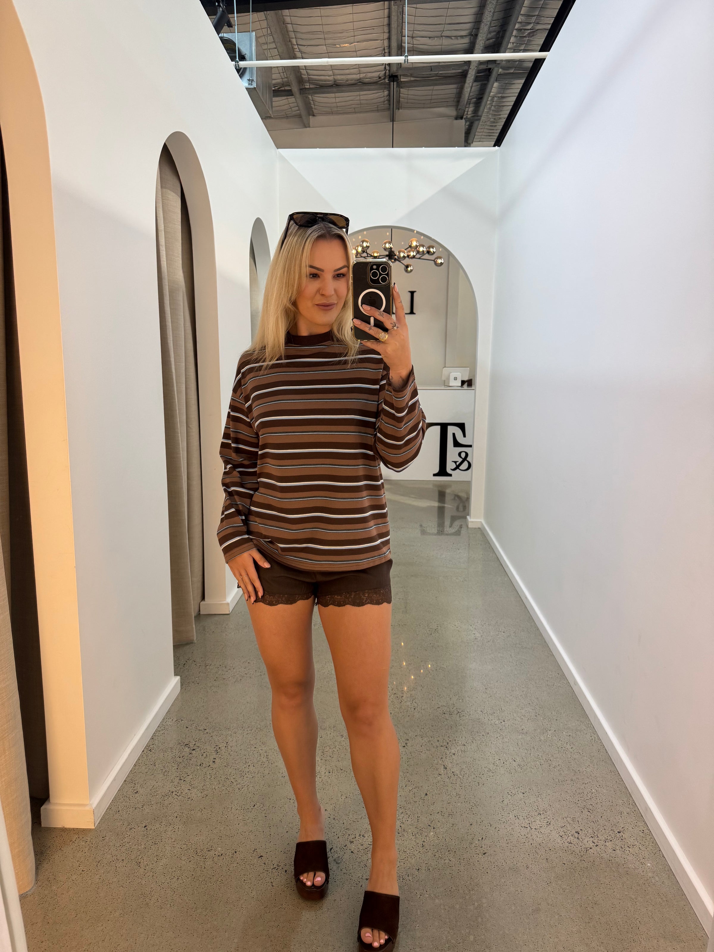 BY FRANKiE / CHOCOLATE STRIPED L/S TEE / 971-2