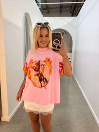 BY FRANKIE / FLAMIN COWGIRL TEE / 610-13