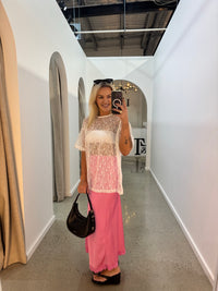 BY FRANKIE / WHITE LACED OVERSIZED SEQUIN TOP / 231-10