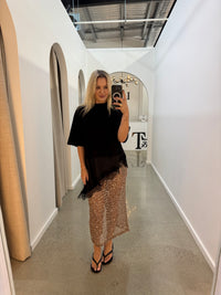 BY FRANKIE / SEQUINS KNIT SKIRT / CHOCOLATE / 163