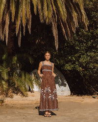 WHITE CLOSET / TROPICAL MOSAIC MAXI DRESS / TFE10853
