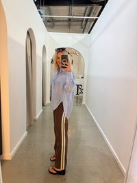 BY FRANKIE / CHOCOLATE BLUE RACER STRIPE PANT / 987-2