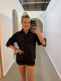 BY FRANKIE / BLACK LACE SHIRT / 579-1