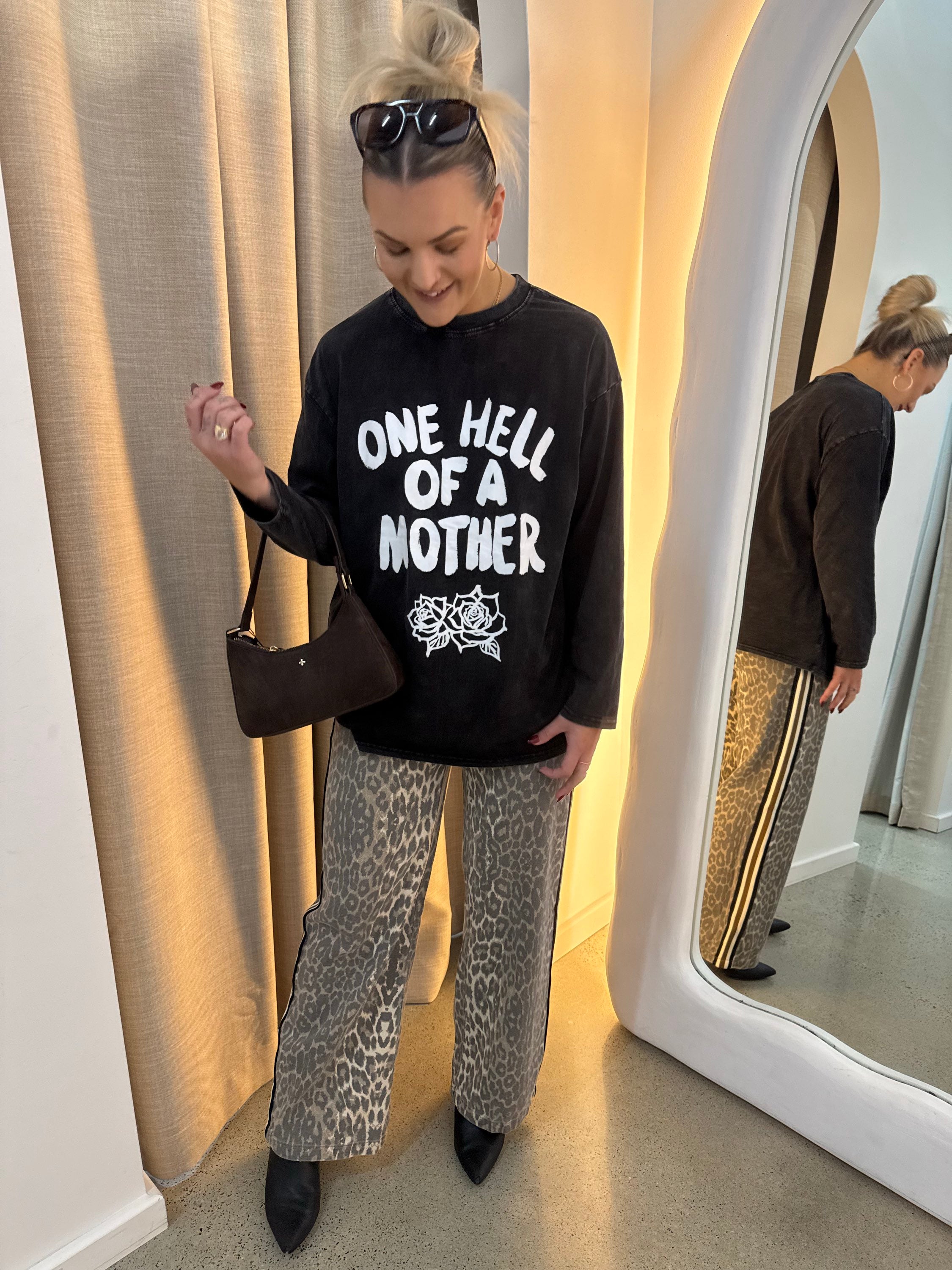 BY FRANKIE / ONE HELL OF A MOTHER LS TEE/ 787-16