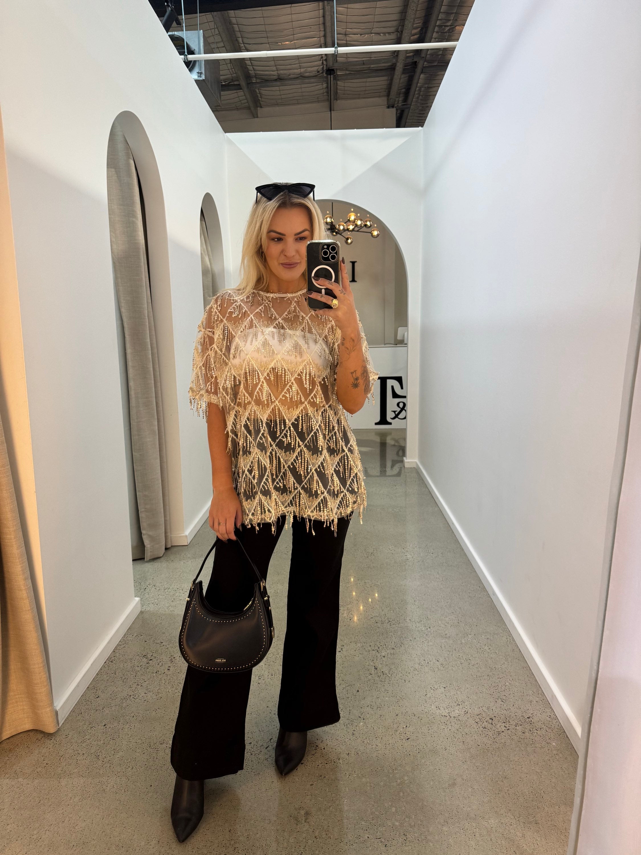 BY FRANKIE / GOLD OVERSIZED TASSEL SEQUIN / 231-13