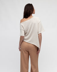 WHITE CLOSET / ASY BOUCLE KNIT TOP / OATMEAL / TF10964