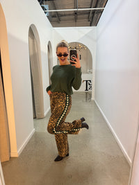 BY FRANKIE / DARK LEOPARD RACER PANTS / 526-38