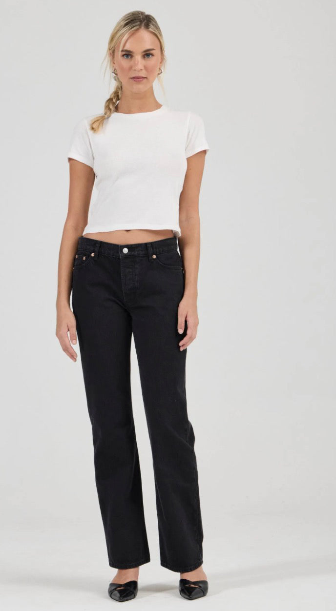 ROLLAS / MEG STRAIGHT VICE / MID RISE / BLACK / R62J34