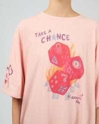ALL ABOUT EVE / SNAKE EYES OVERSIZED TEE / PINK / 6469033