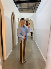 BY FRANKIE / CHOCOLATE BLUE RACER STRIPE PANT / 987-2