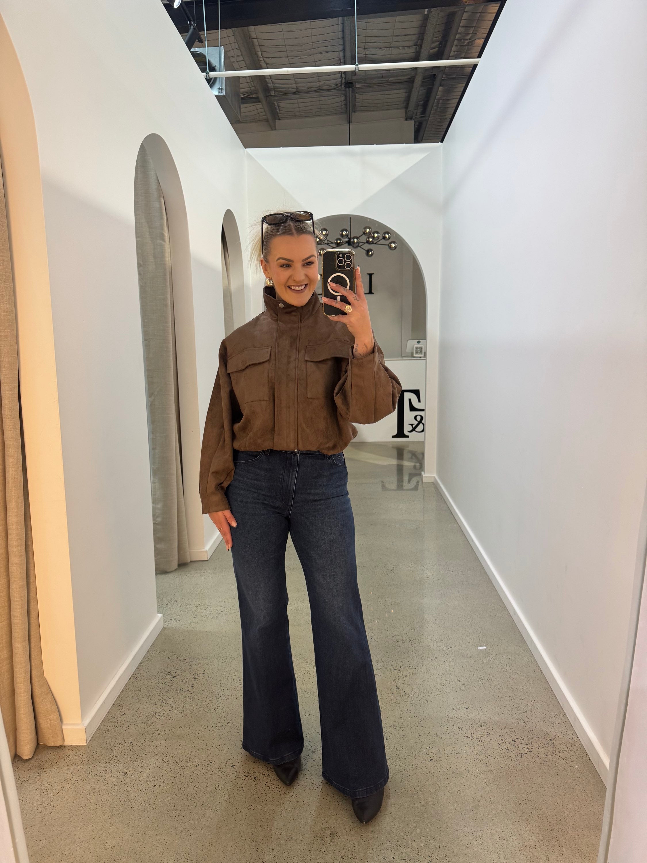 BY FRANKIE / CHOCOLATE FAX SUEDE JACKET / 889-1
