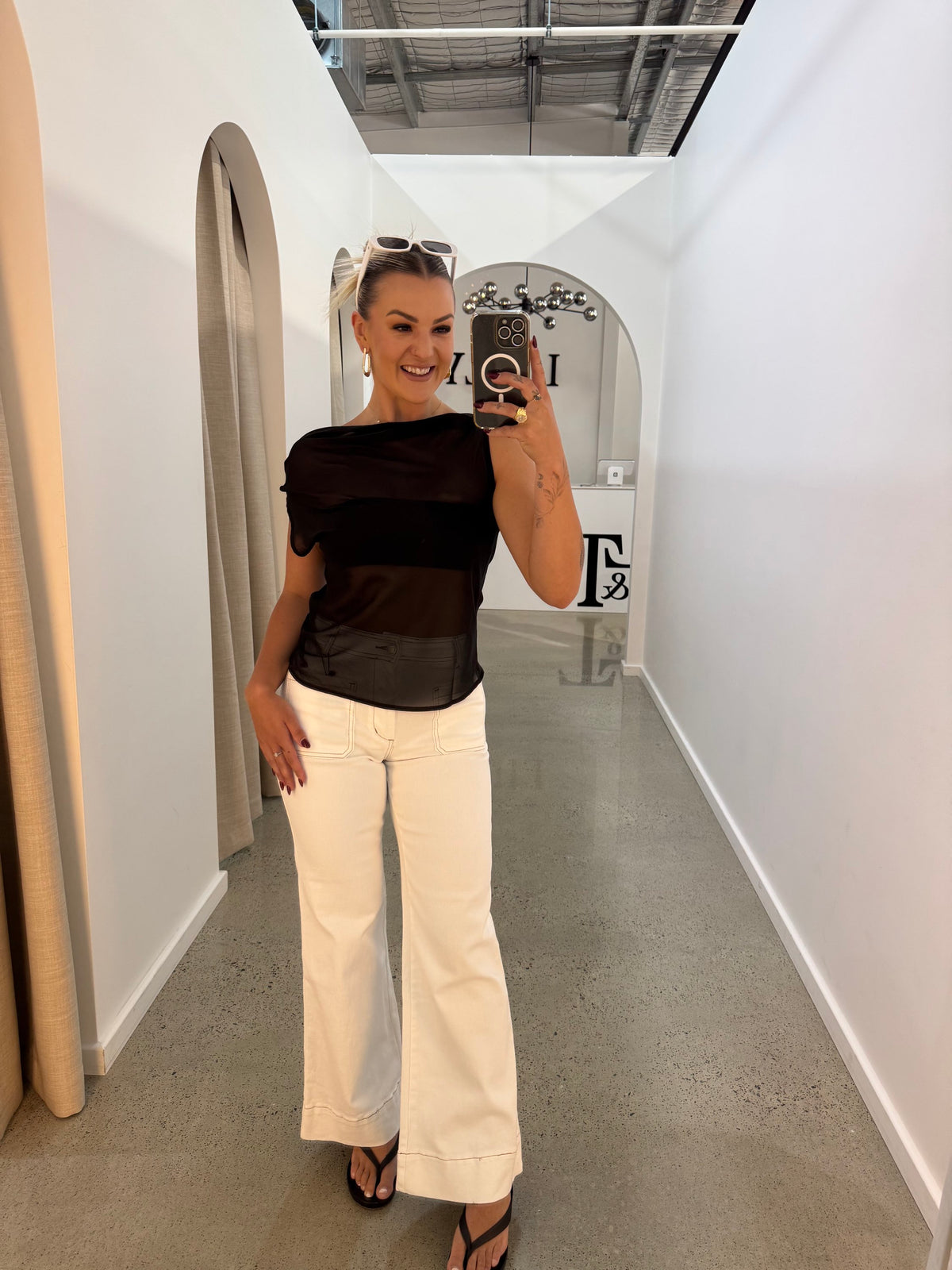 BY FRANKIE / BLACK SHEER OFF SHOULDER / 718