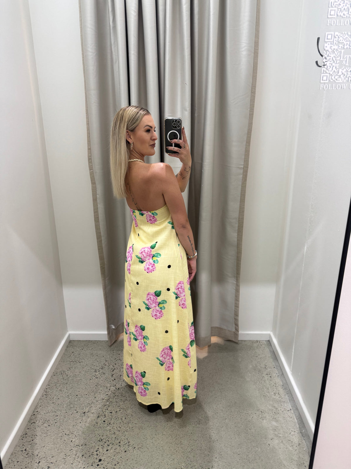 BY FRANKIE / YELLOW POKA MAXI DRESS / 930-56