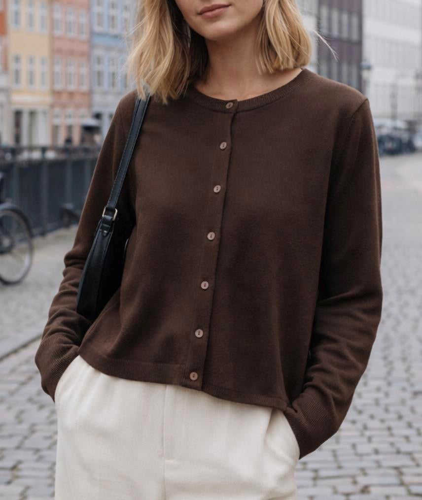 LITTLE LIES / LYDIA CARDIGAN/ CHOCOLATE / K25062304