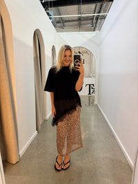 BY FRANKIE / SEQUINS KNIT SKIRT / CHOCOLATE / 163
