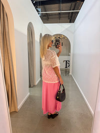 BY FRANKIE / WHITE LACED OVERSIZED SEQUIN TOP / 231-10