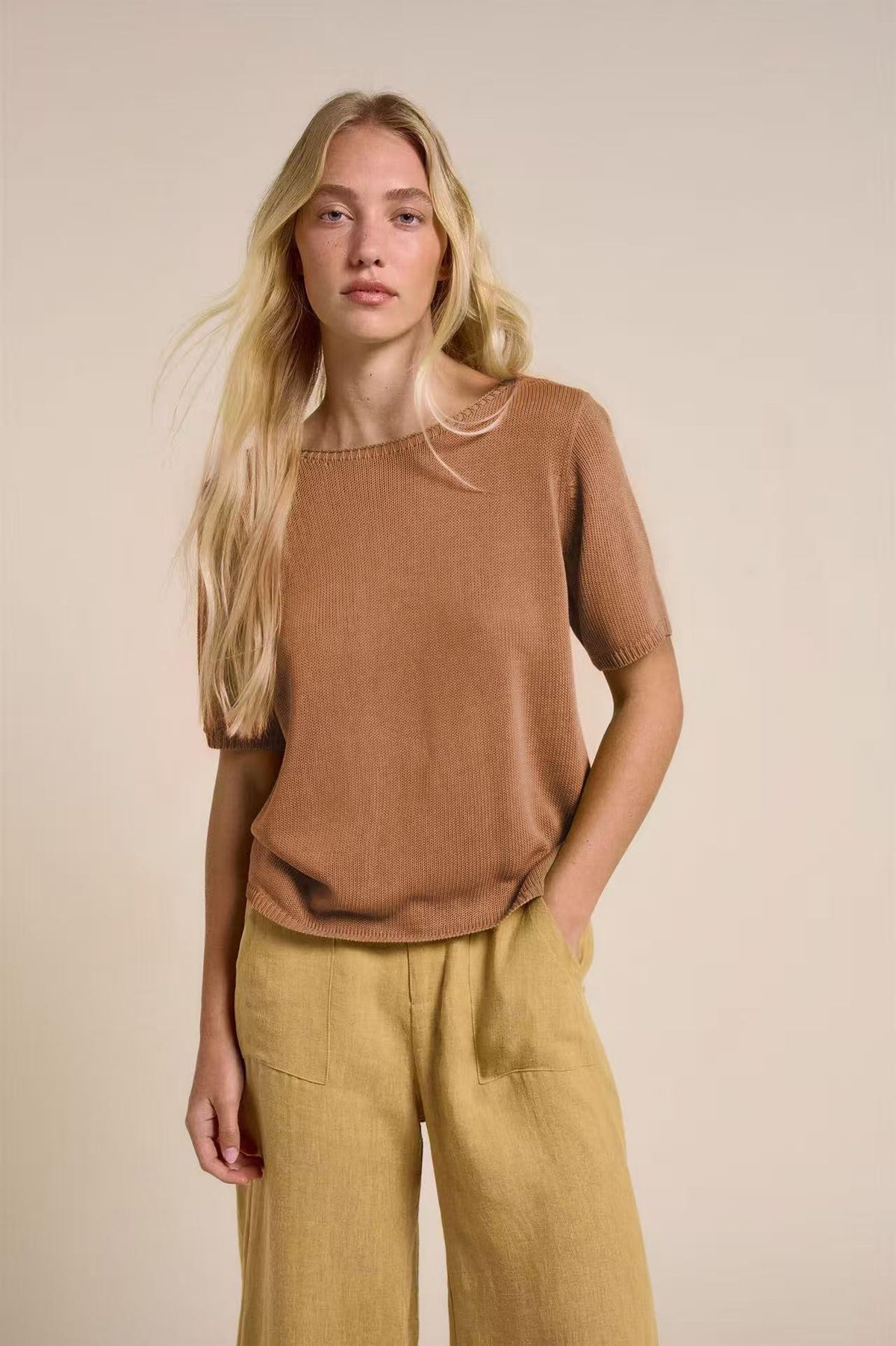 LITTLE LIES / SUMMER TOP / TAN  / K24070902