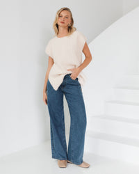 WHITE CLOSET / LIXUE KNIT TOP / CREAM / TF11622