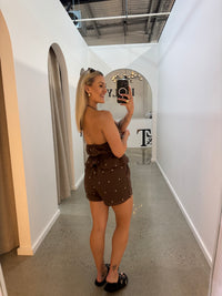 BY FRANKIE / CHOC POLKA PLAYSUIT / 736-2