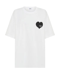 SSAINT / WHITE BLACK HEART TEE